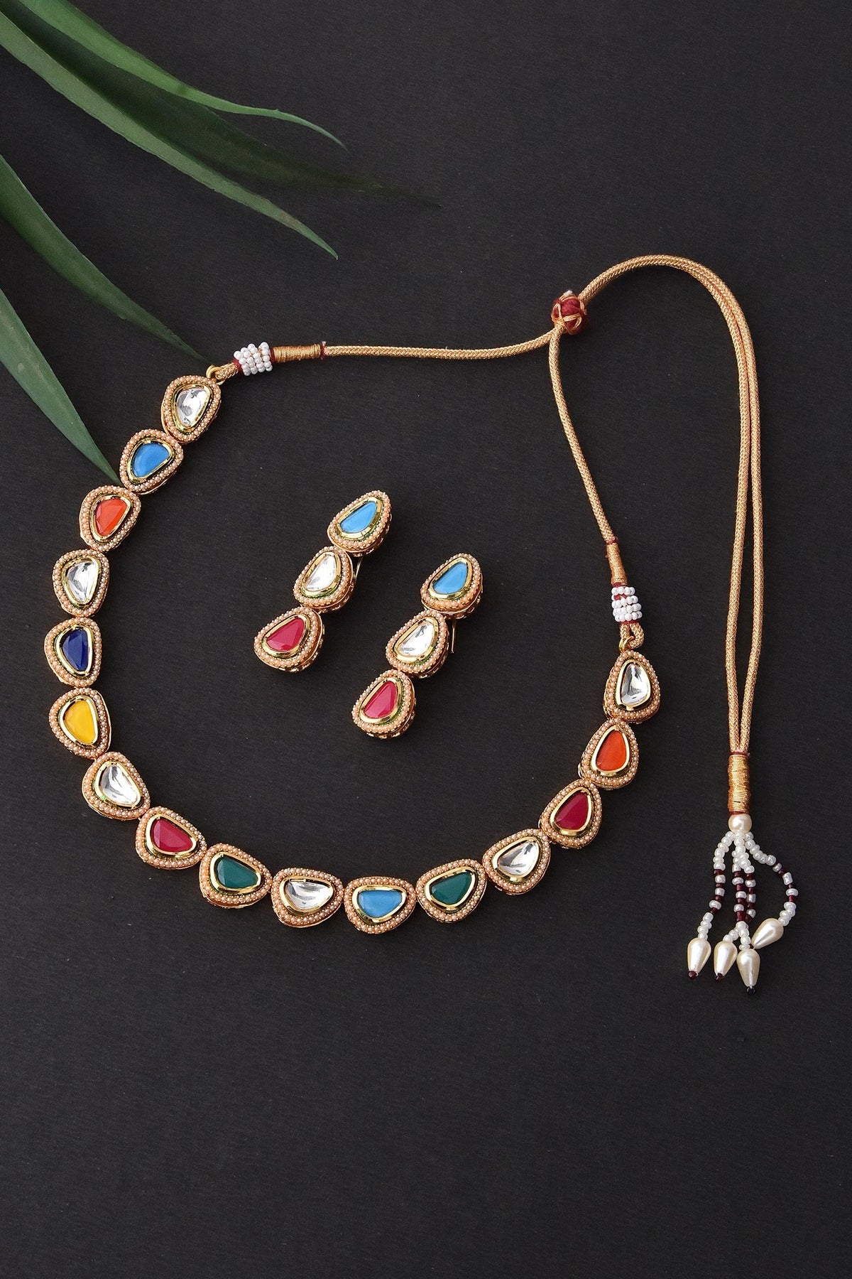 Stone Encrusted Necklace Set 