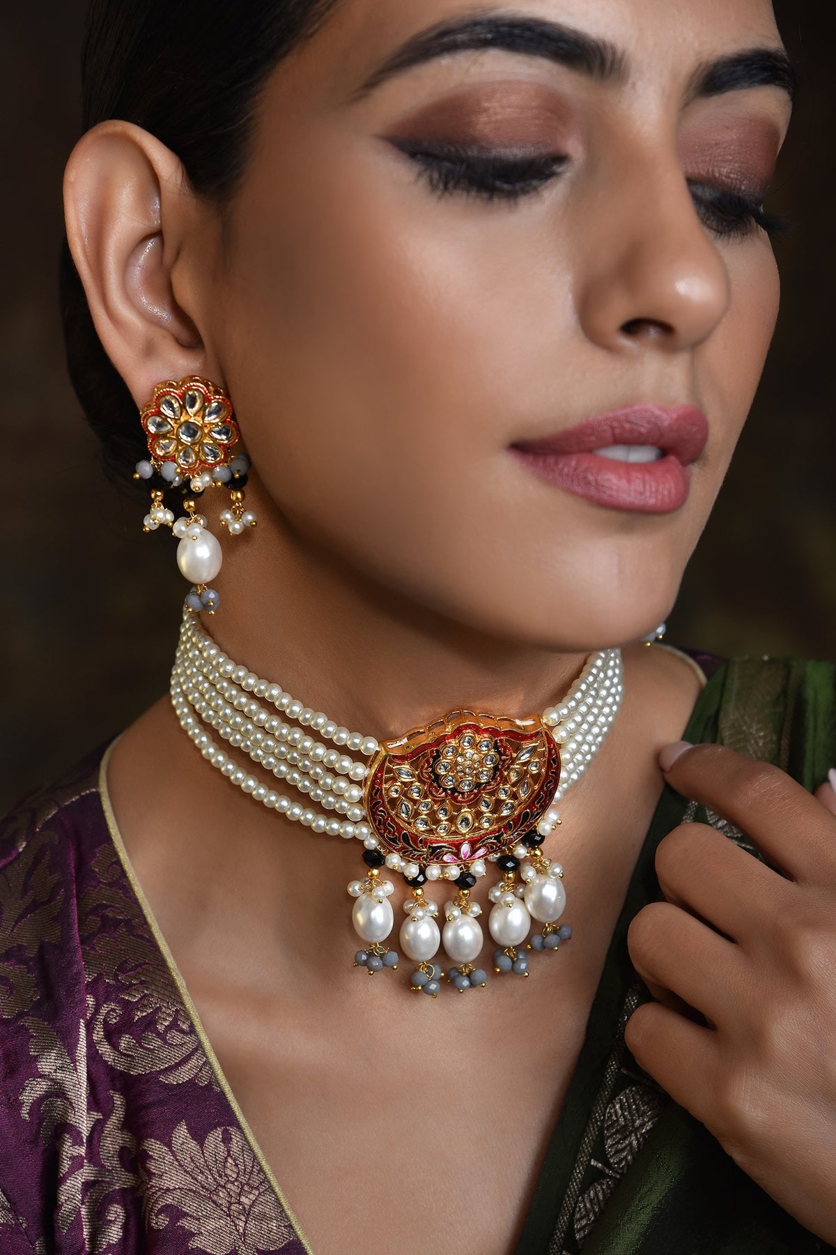 Kundan Floral Choker Set 