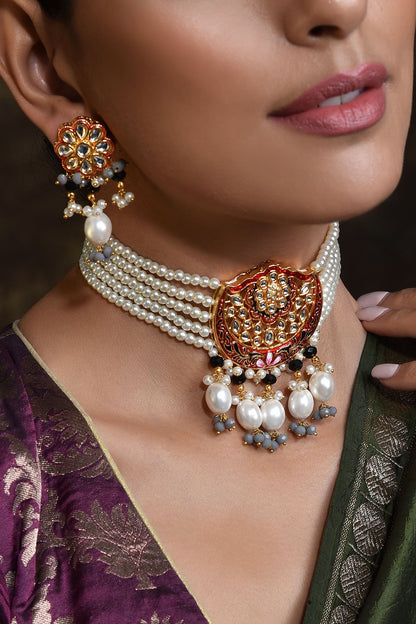 Kundan Floral Choker Set 