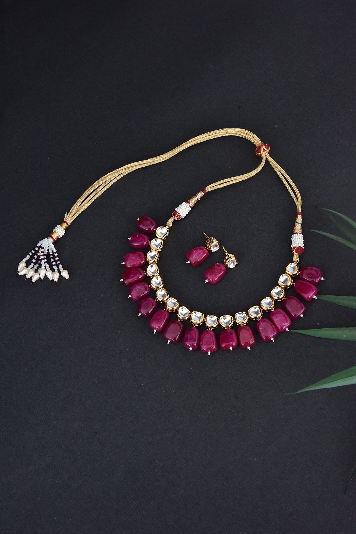 Stone Drop Kundan Choker Set 
