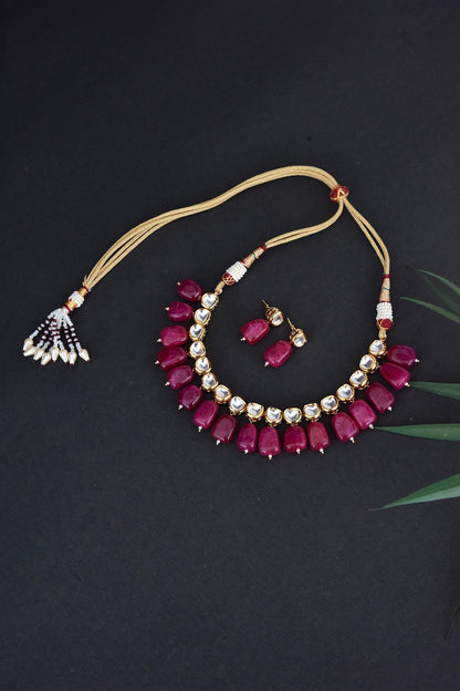 Stone Drop Kundan Choker Set 