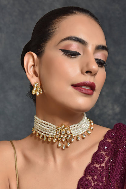Layered Pearl Choker Set 