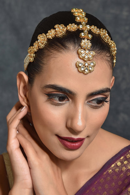 Kundan Floral Mathapatti 