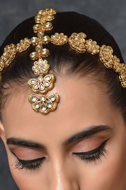 Kundan Floral Mathapatti 