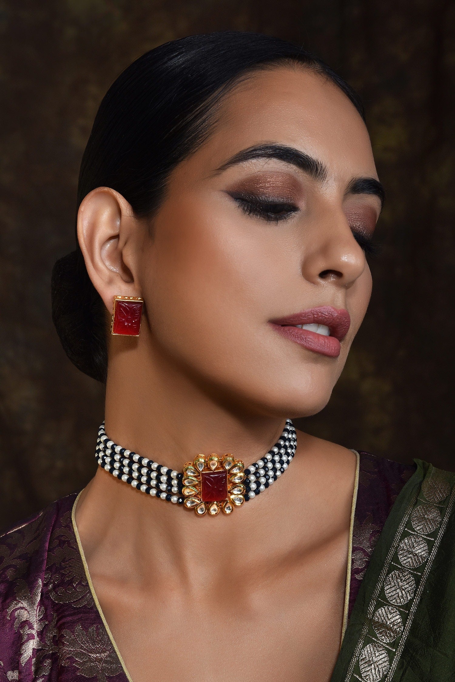 Layered Studded Choker Set 