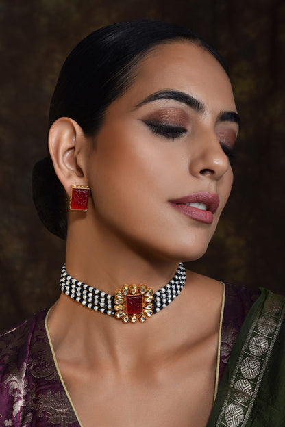 Layered Studded Choker Set 
