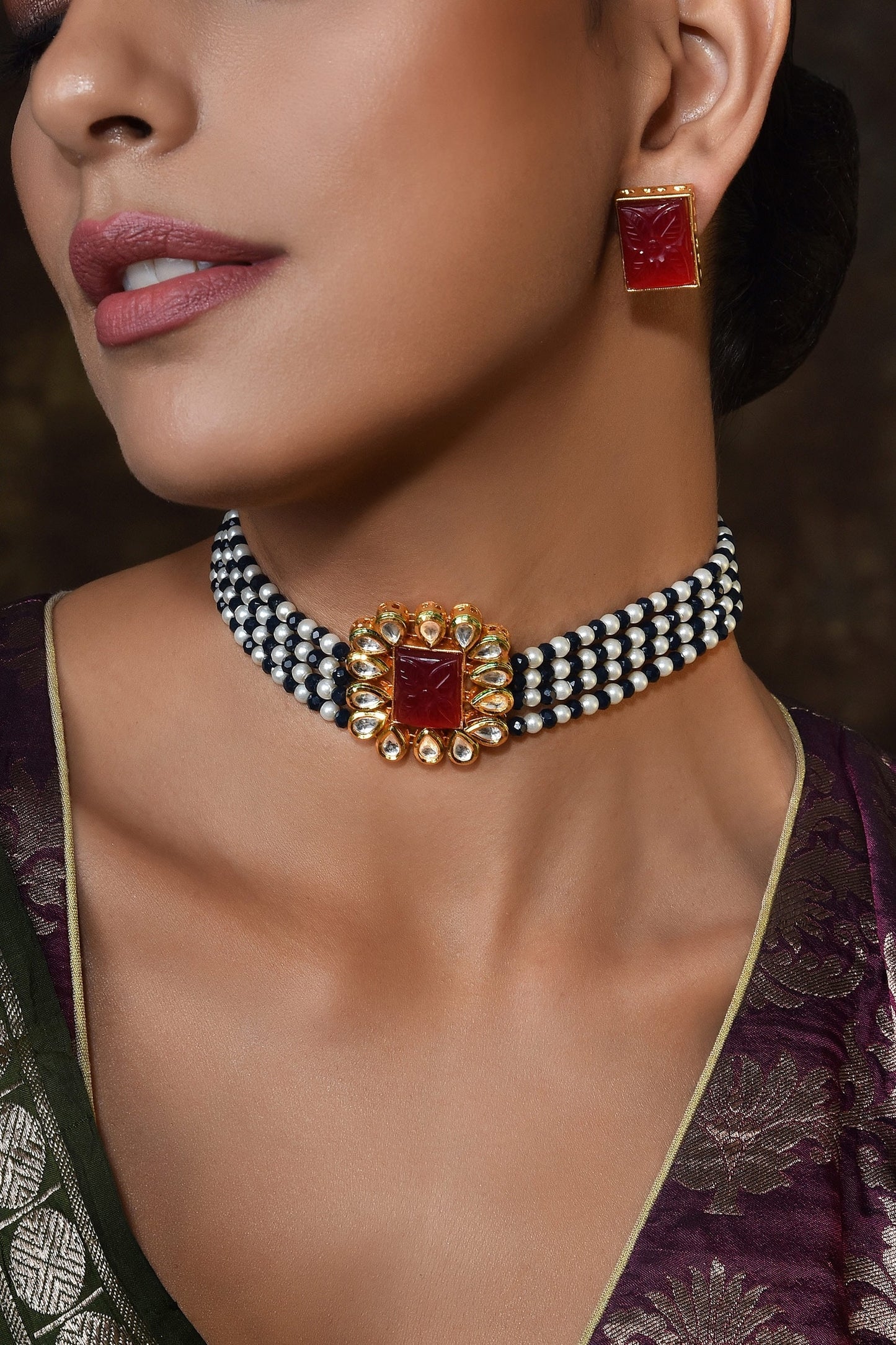 Layered Studded Choker Set 