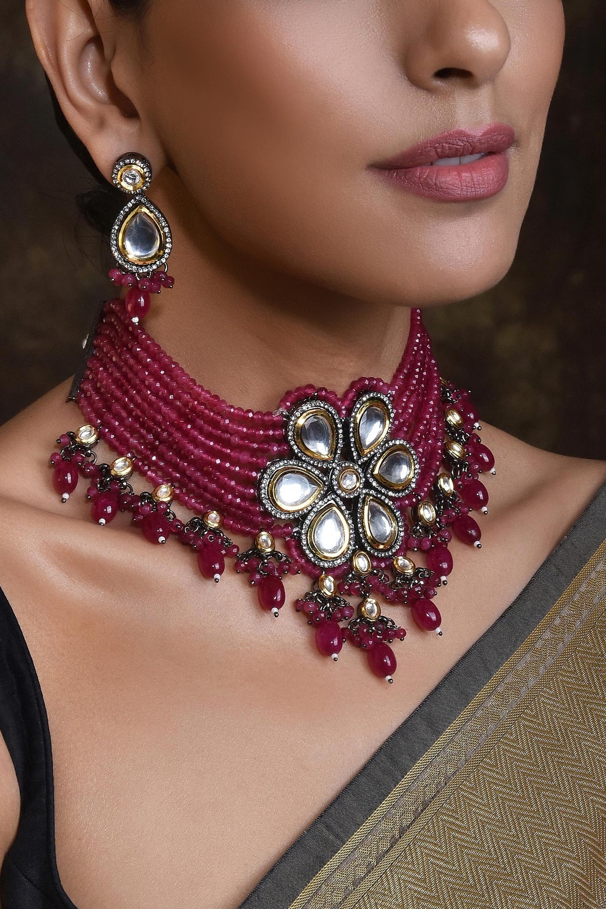 Floral Layered Choker Set 