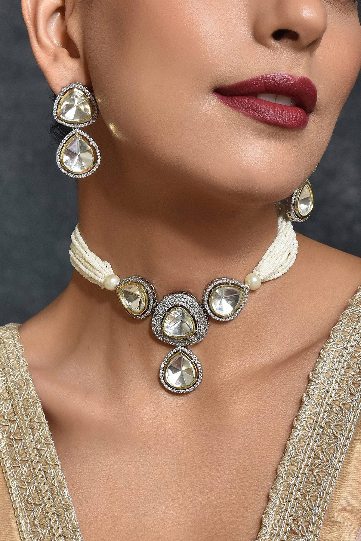 Layered Polki Necklace Set 