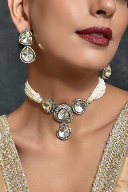 Layered Polki Necklace Set 