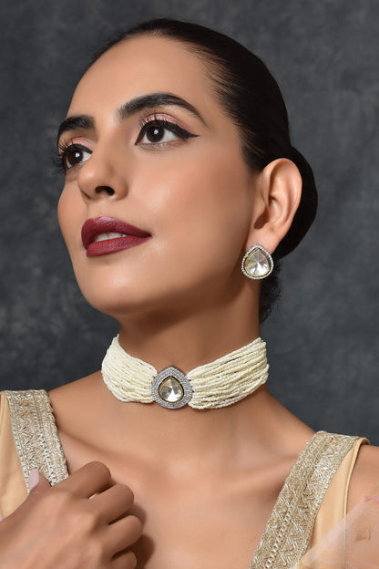 Layered Polki Necklace Set 