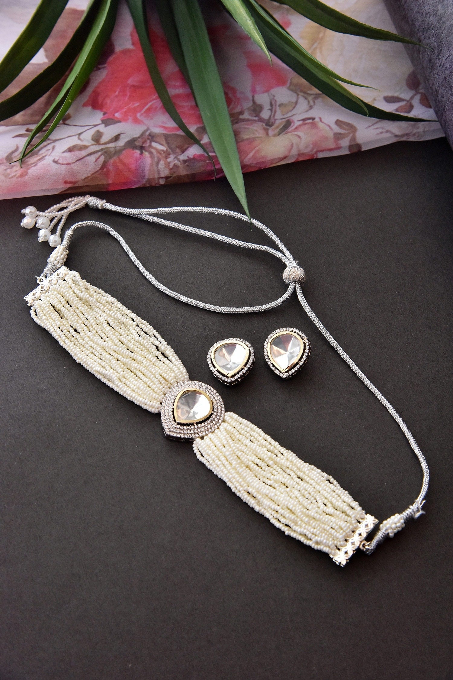 Layered Polki Necklace Set 