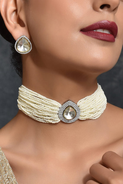 Layered Polki Necklace Set 