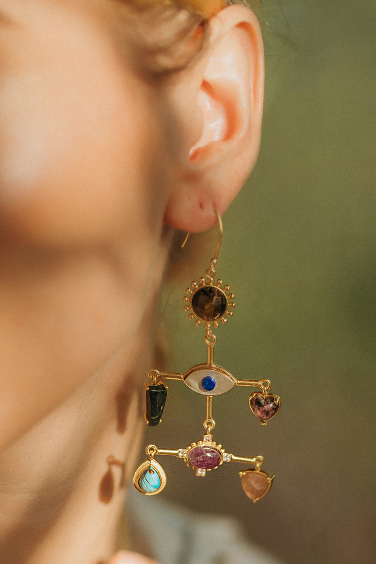Multi Stone Healing Earrings 