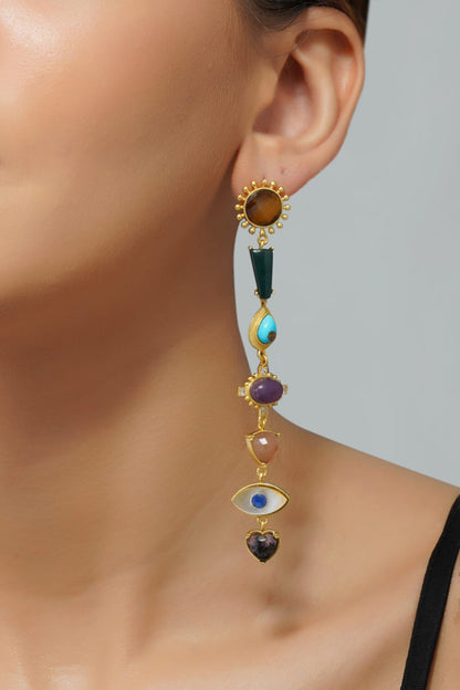 Multi Stone Healing  Dangler Earrings 