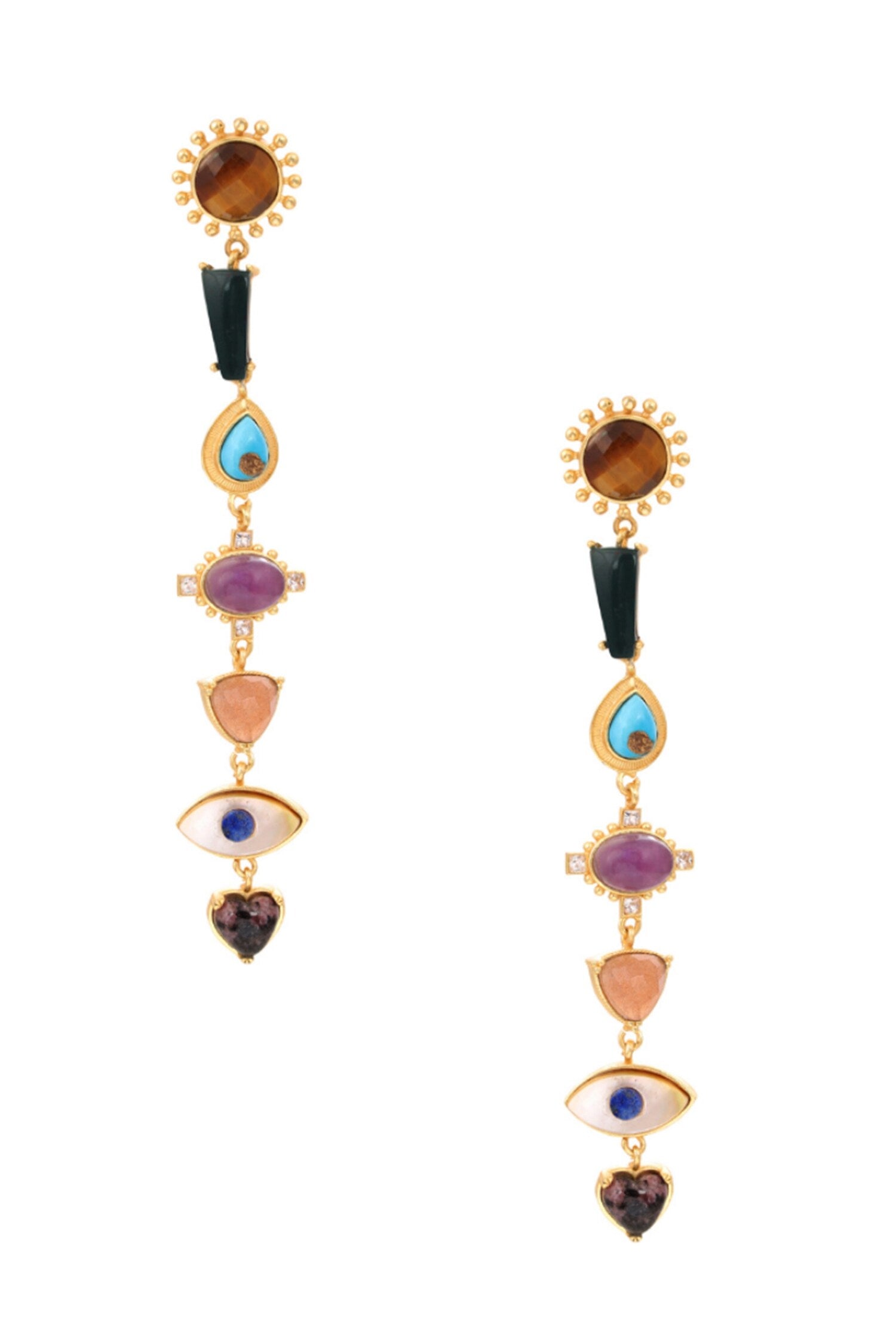 Multi Stone Healing  Dangler Earrings 