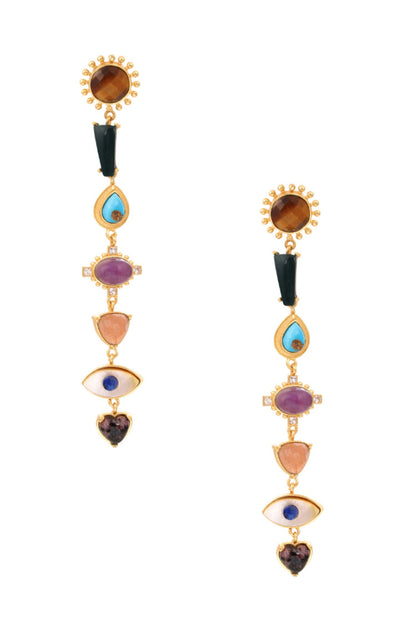 Multi Stone Healing  Dangler Earrings 