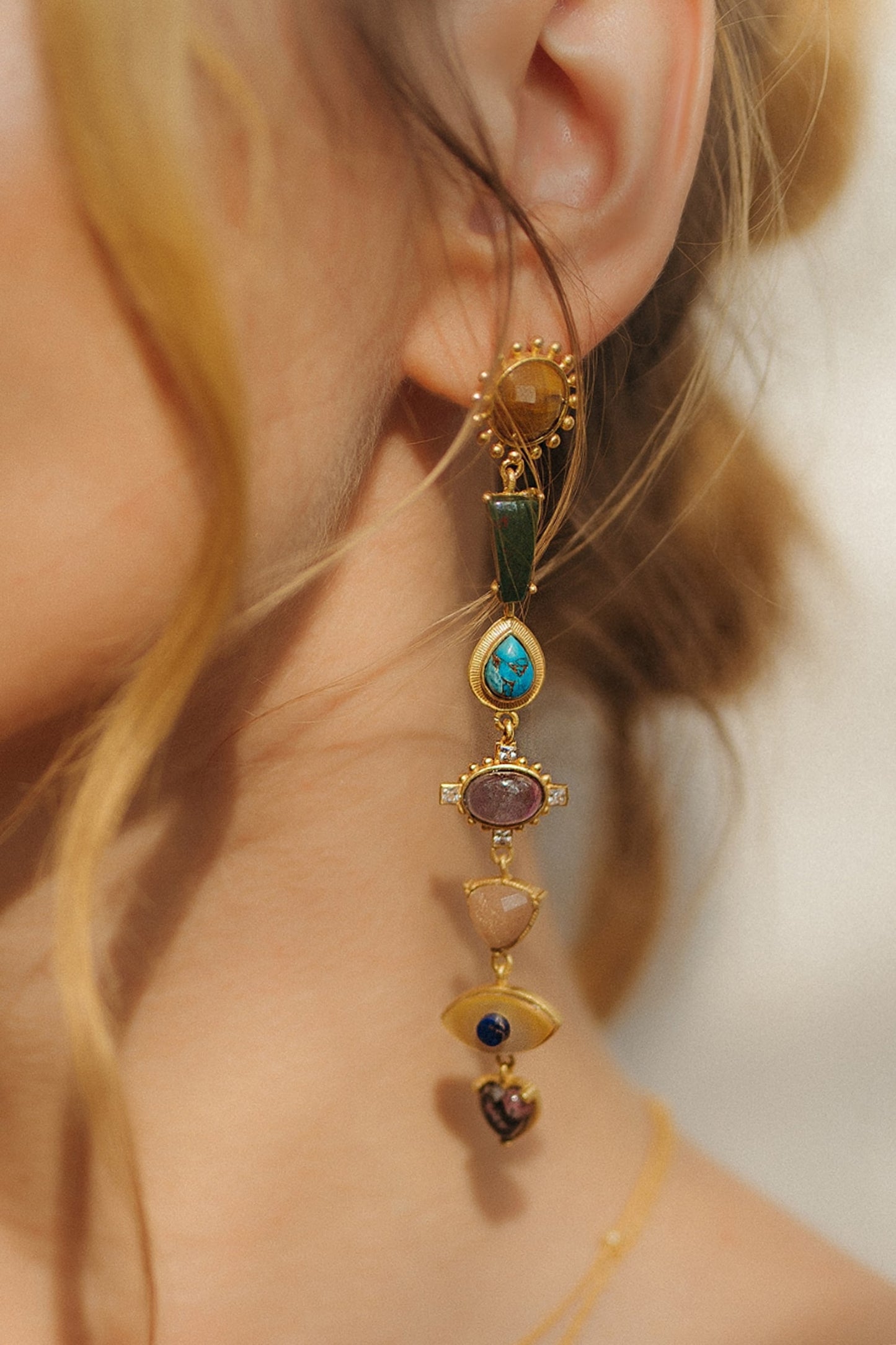 Multi Stone Healing  Dangler Earrings 