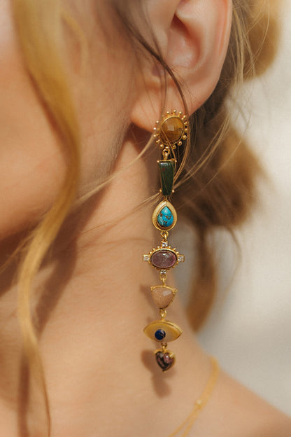 Multi Stone Healing  Dangler Earrings 