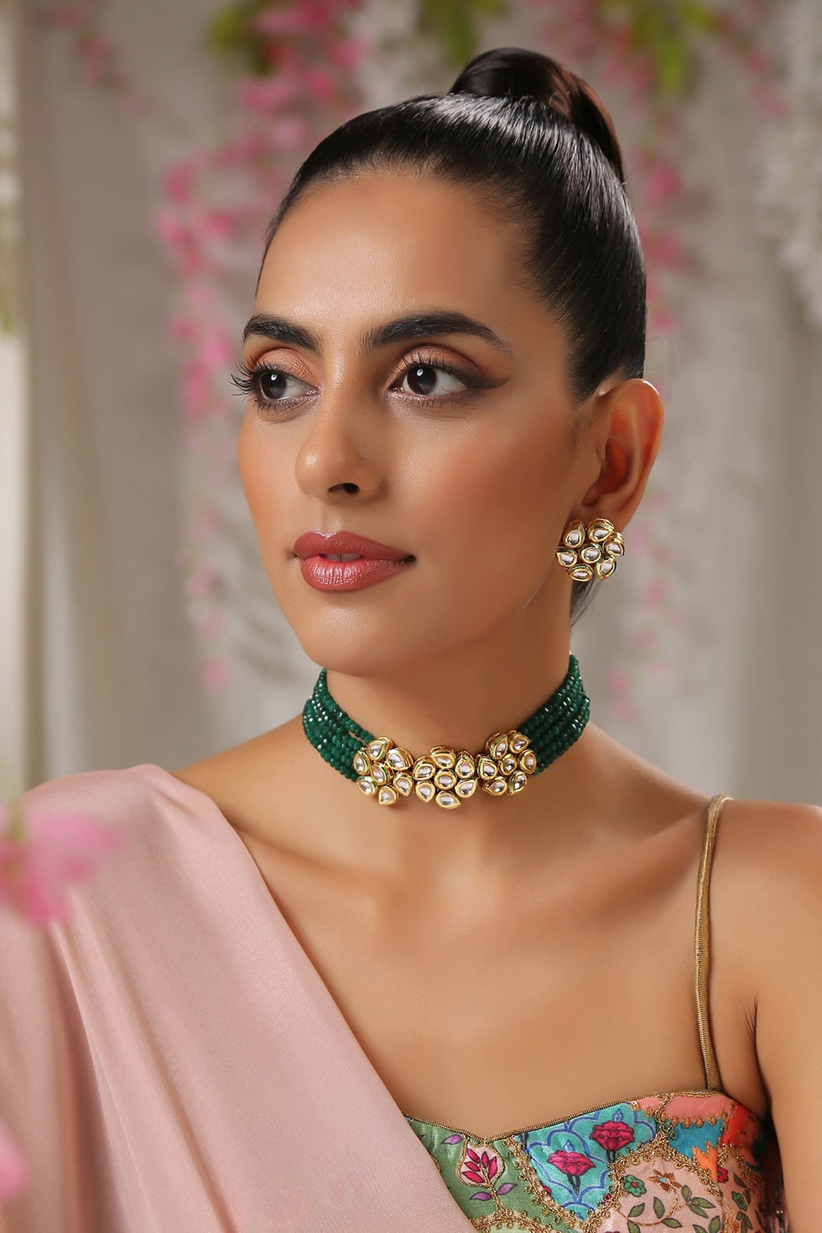 Green Kundan Necklace Set 