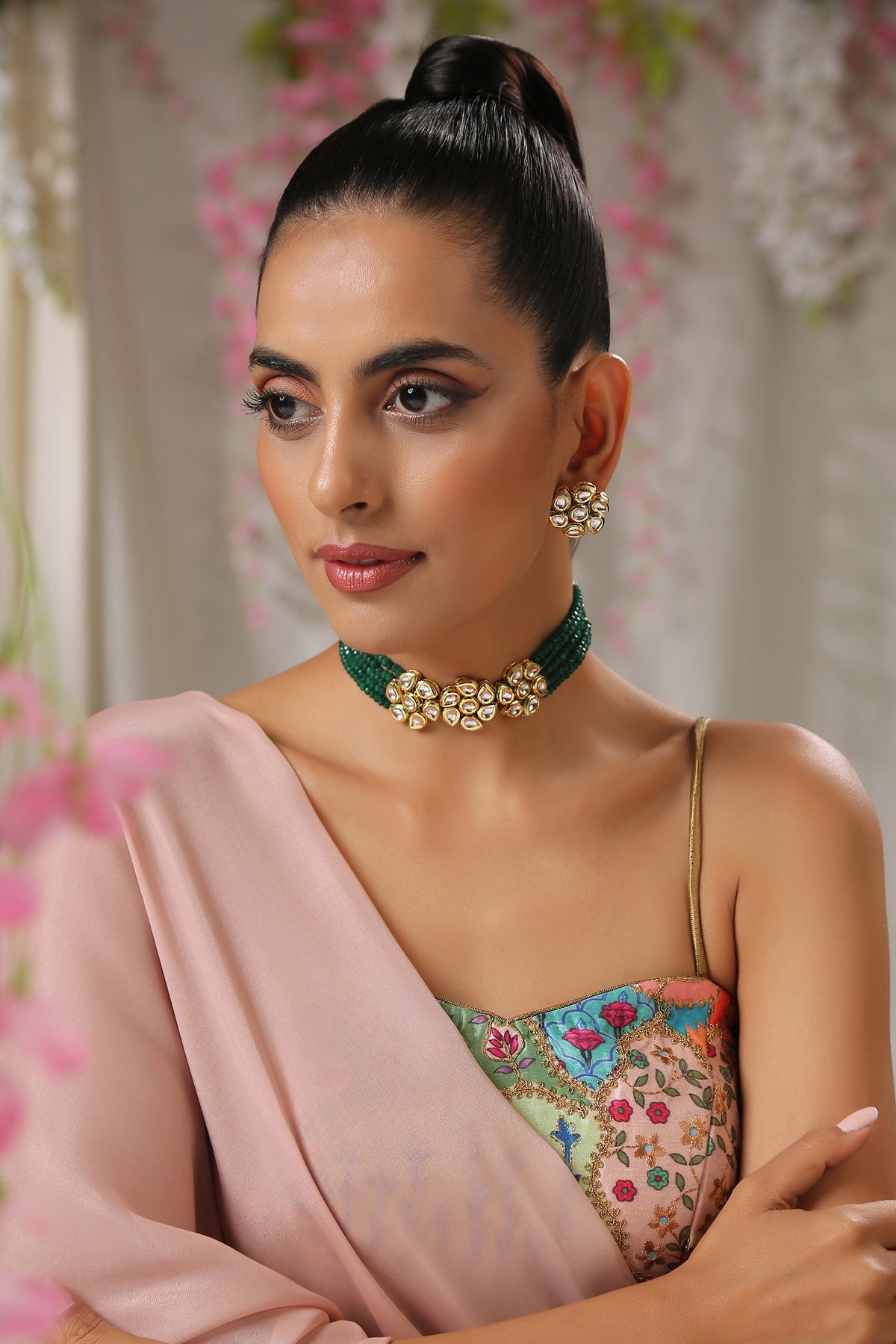 Green Kundan Necklace Set 