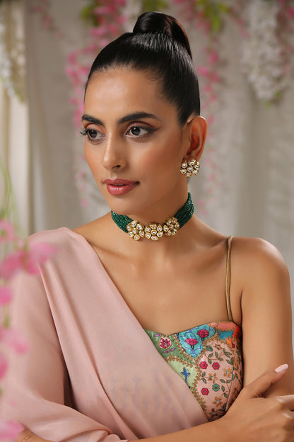 Green Kundan Necklace Set 