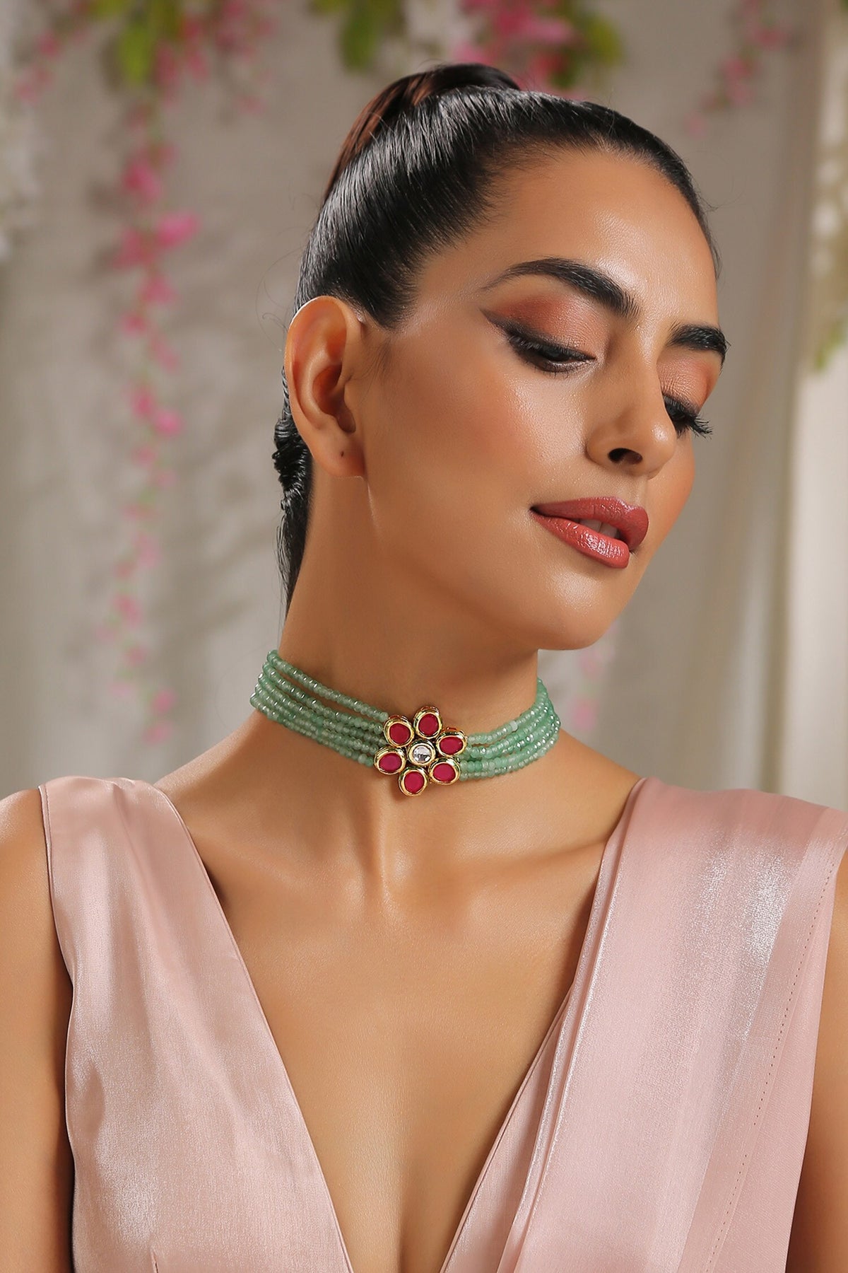 Red Kundan Choker Necklace
 