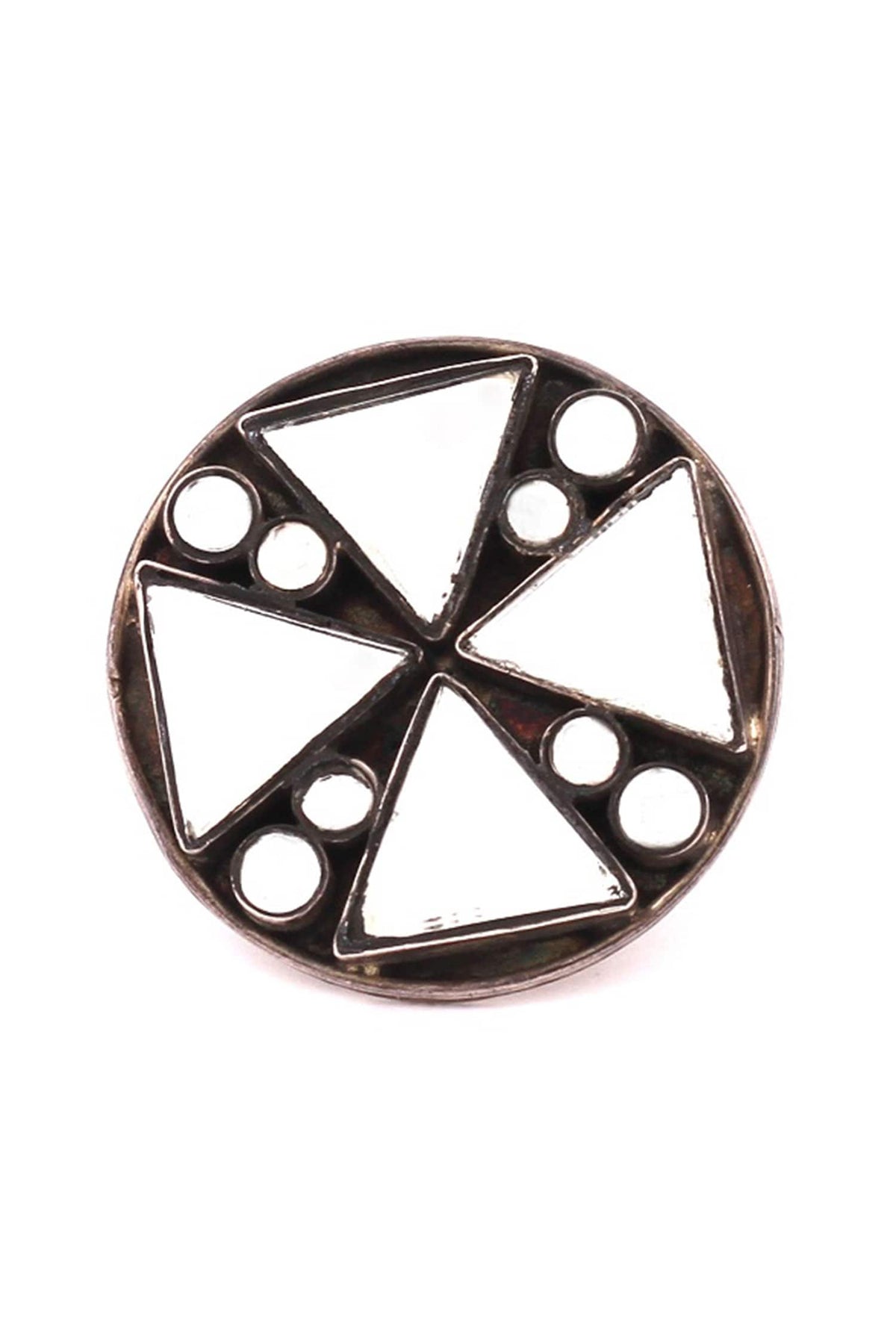 Handcrafted Silver Mirror Top Ring 