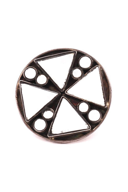 Handcrafted Silver Mirror Top Ring 