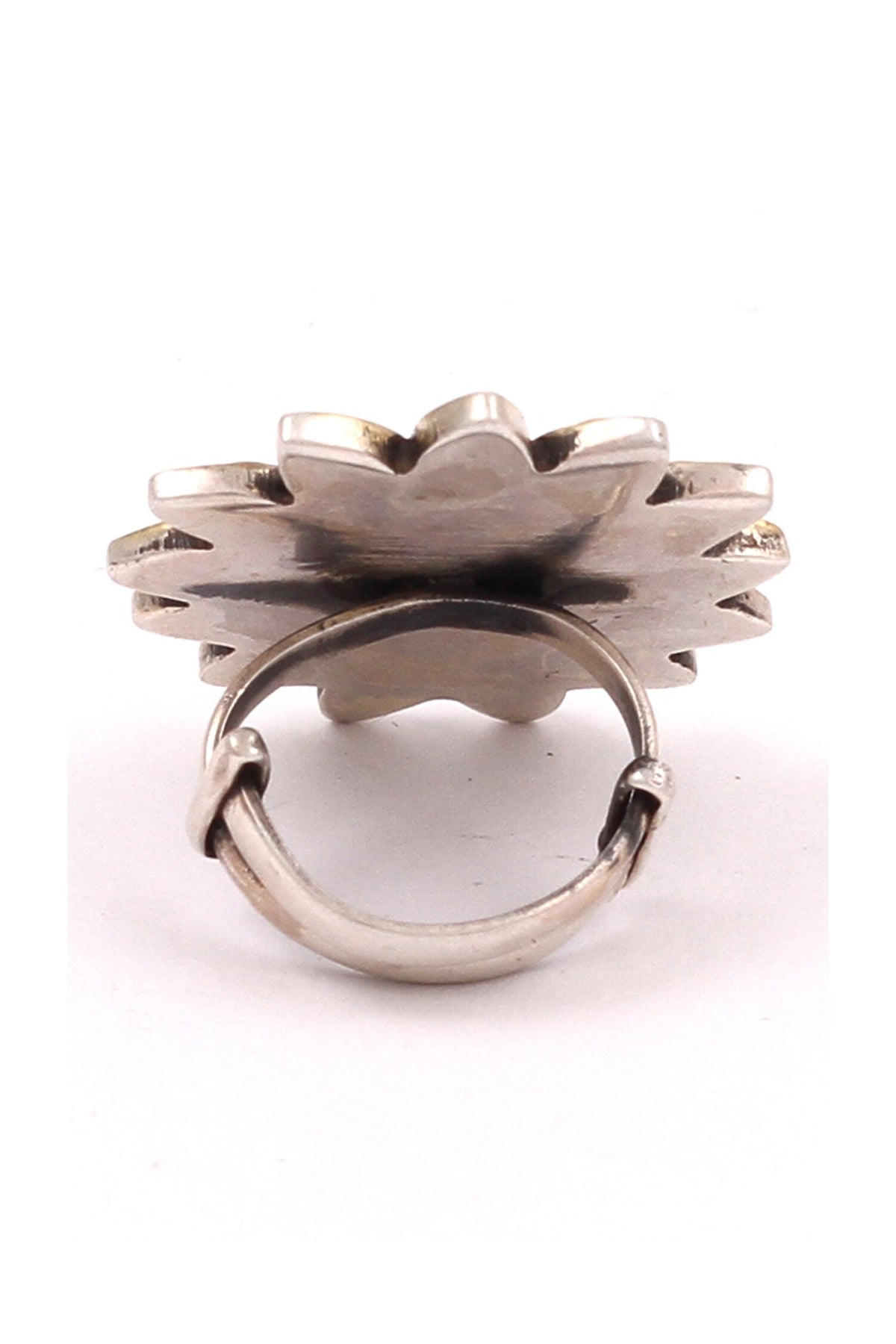 Floral Dual Tone Adjustable Ring 