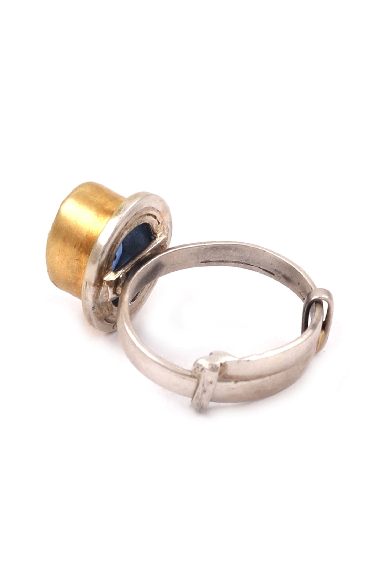 Dual Tone Stone Studded Ring 