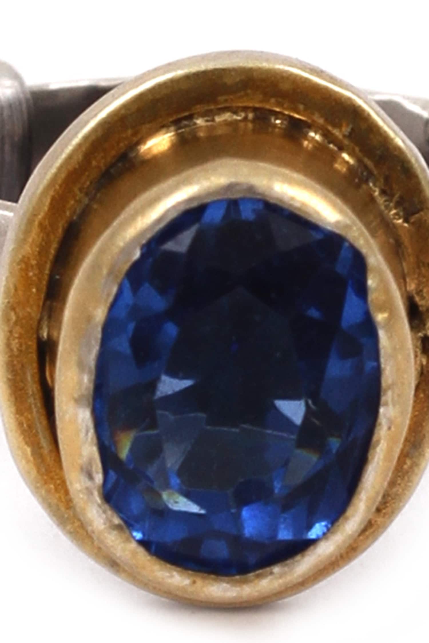Dual Tone Stone Studded Ring 