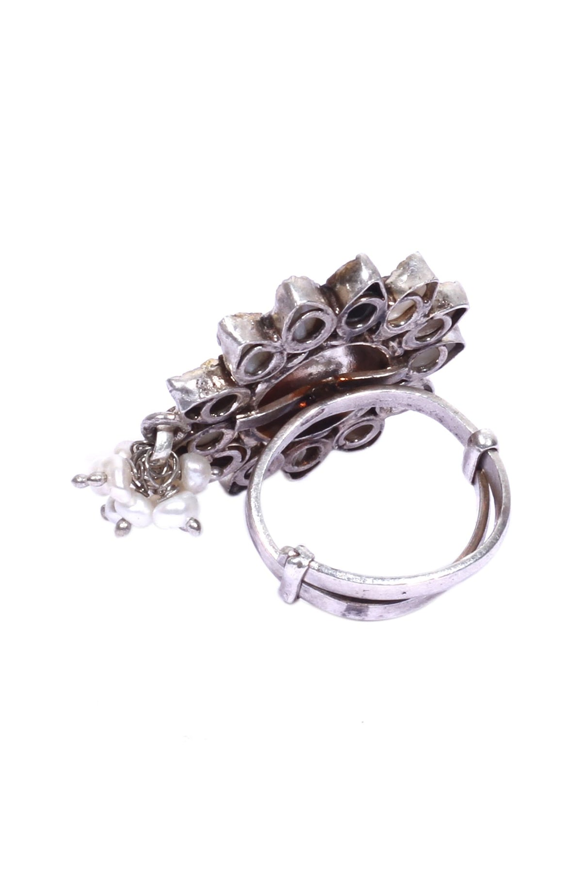 Floral Stone Studded Ring 