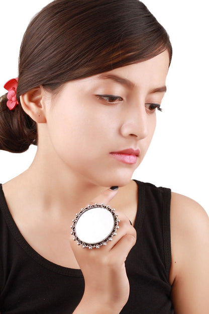 Handcrafted Silver Mirror Ring 