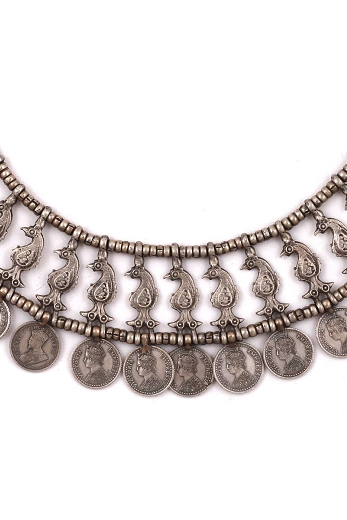 Braided Coin Drop Necklace 
