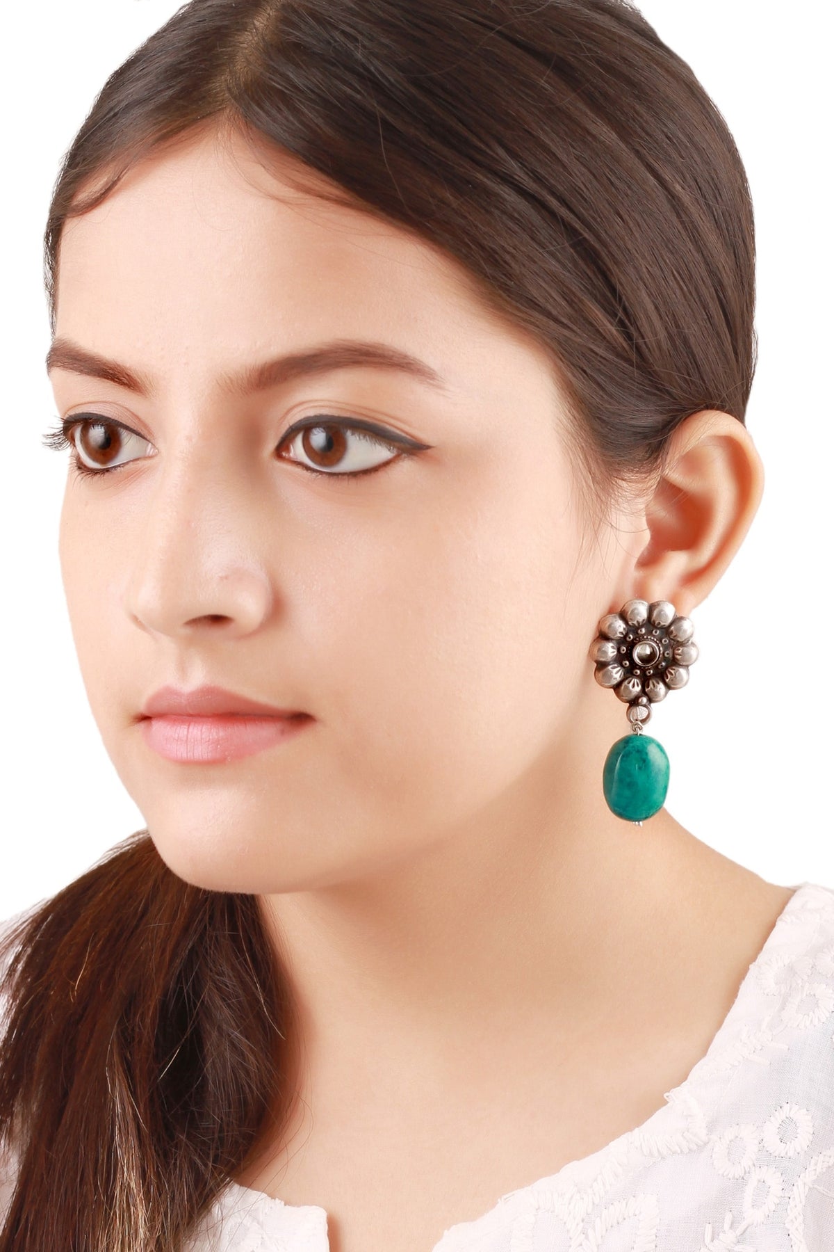 Floral Stone Earrings 