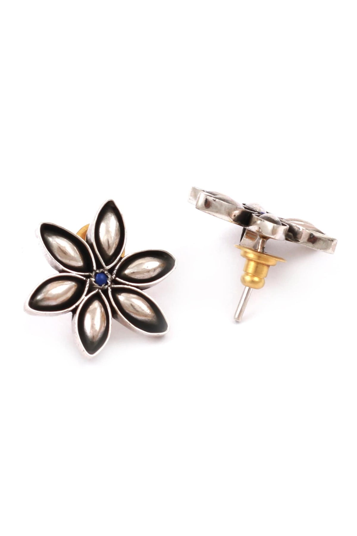 Carved Floral Ear Studs 