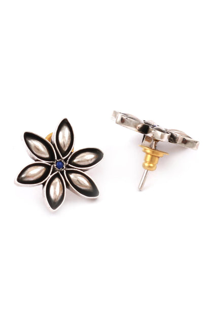 Carved Floral Ear Studs 