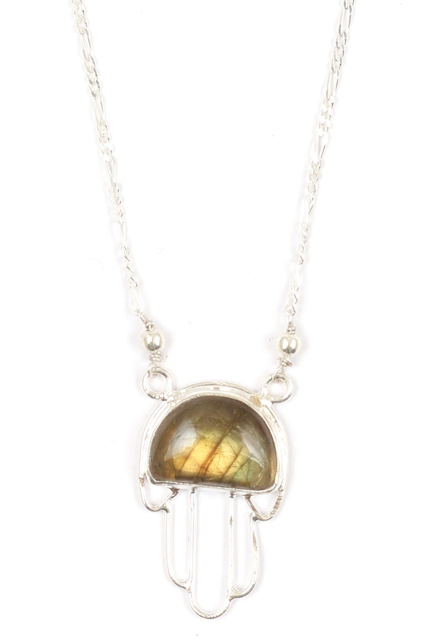 Silver Cutwork Pendant Necklace 