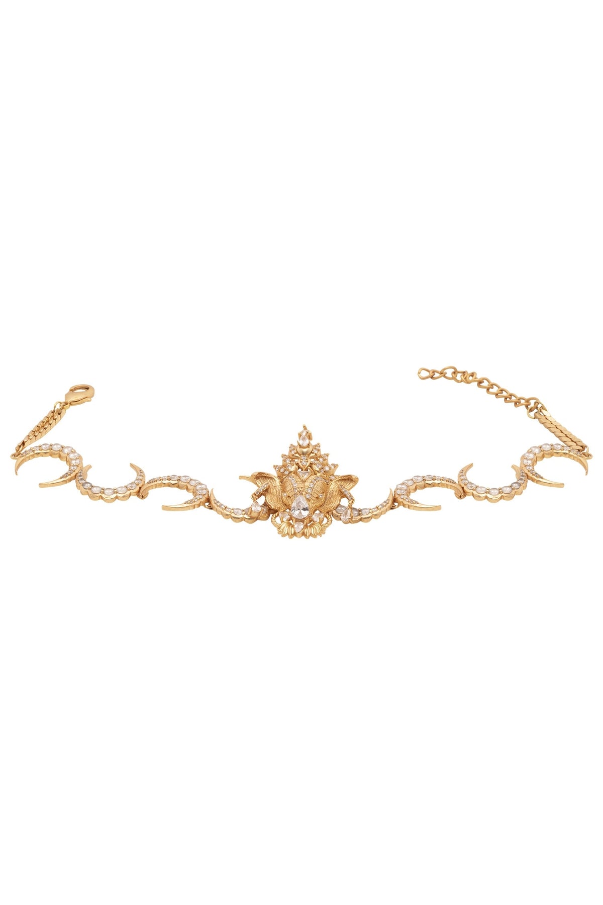 Crescent Moon Elephant Motif Choker 