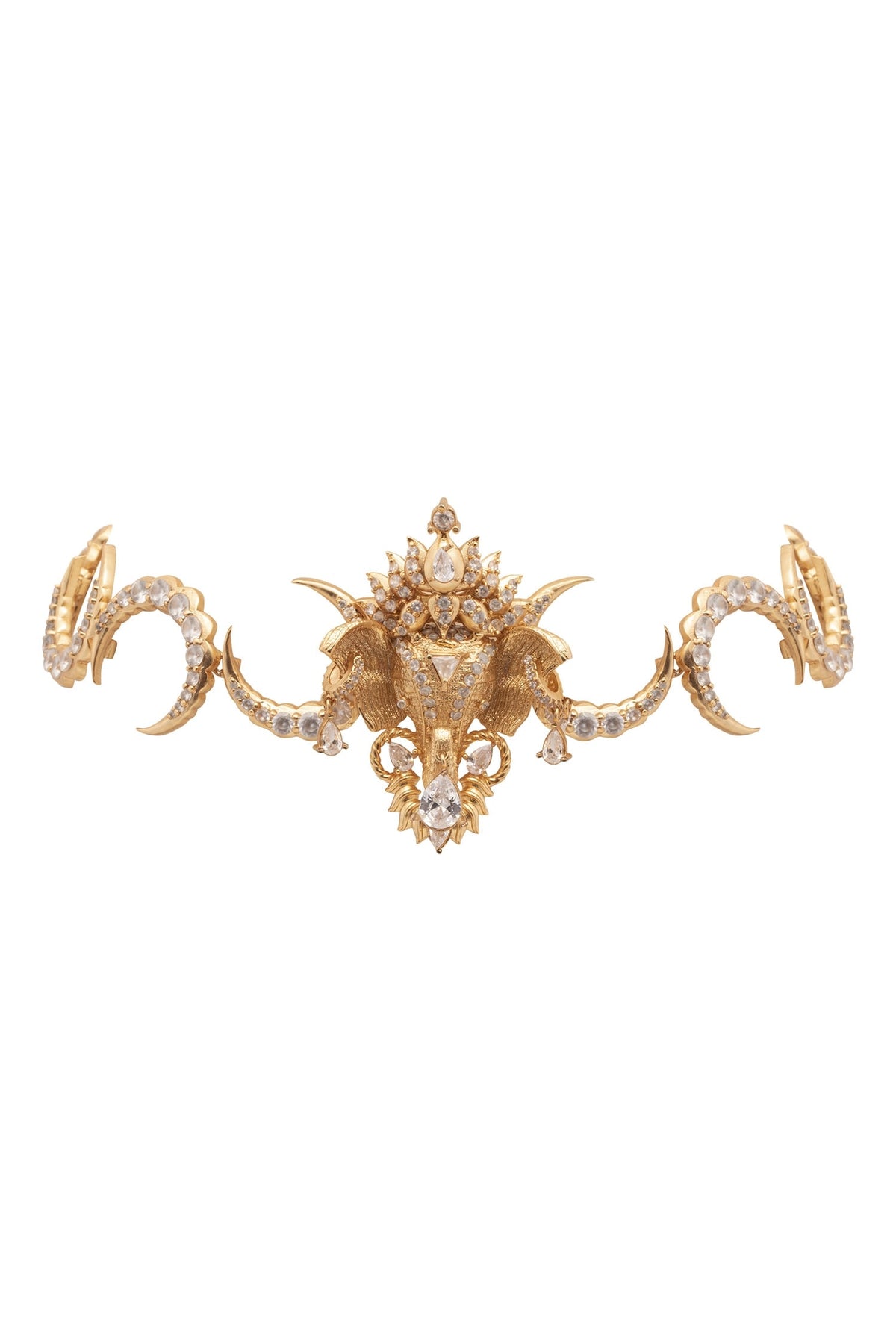 Crescent Moon Elephant Motif Choker 