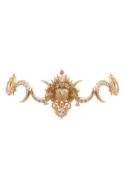Crescent Moon Elephant Motif Choker 