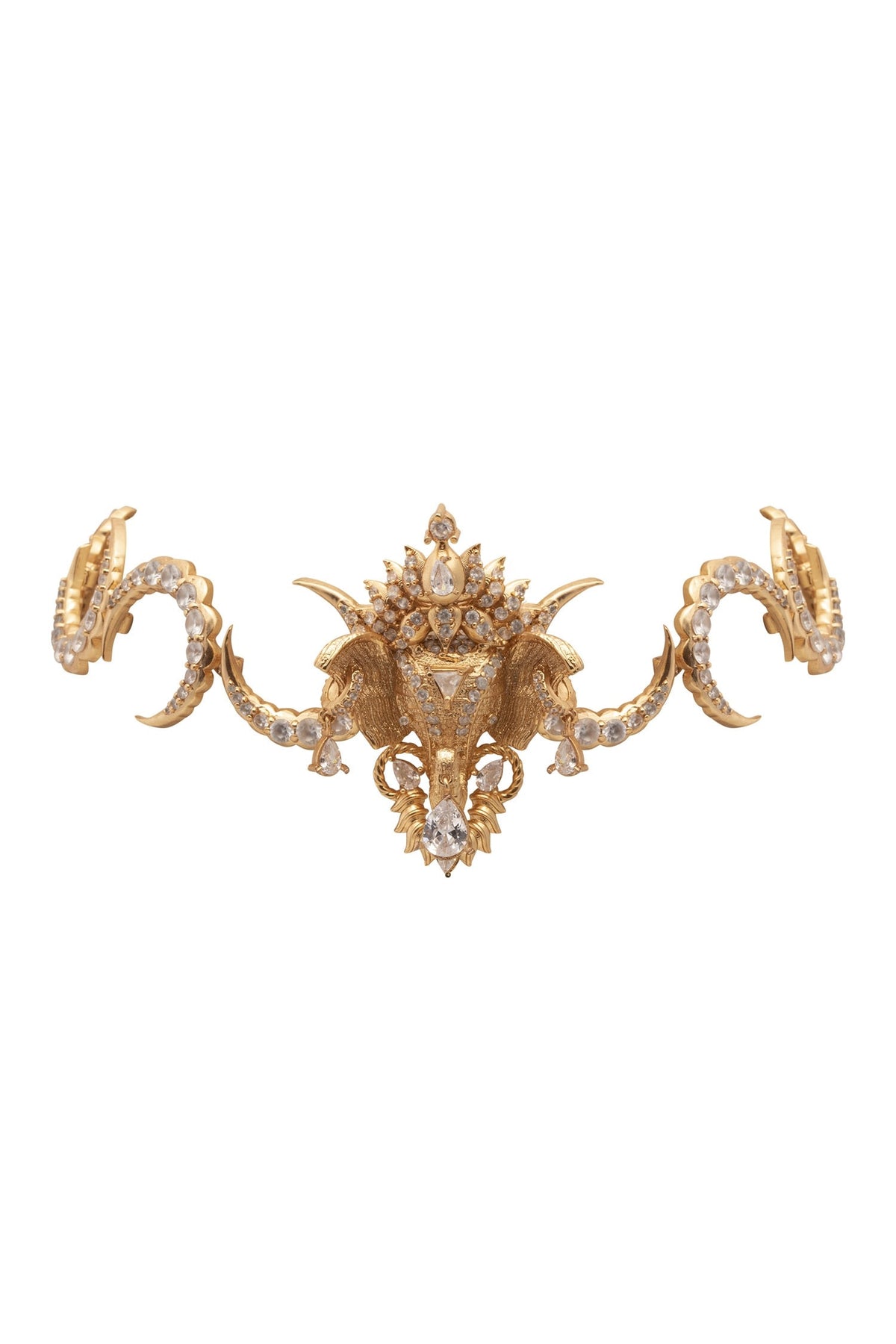 Crescent Moon Elephant Motif Choker 