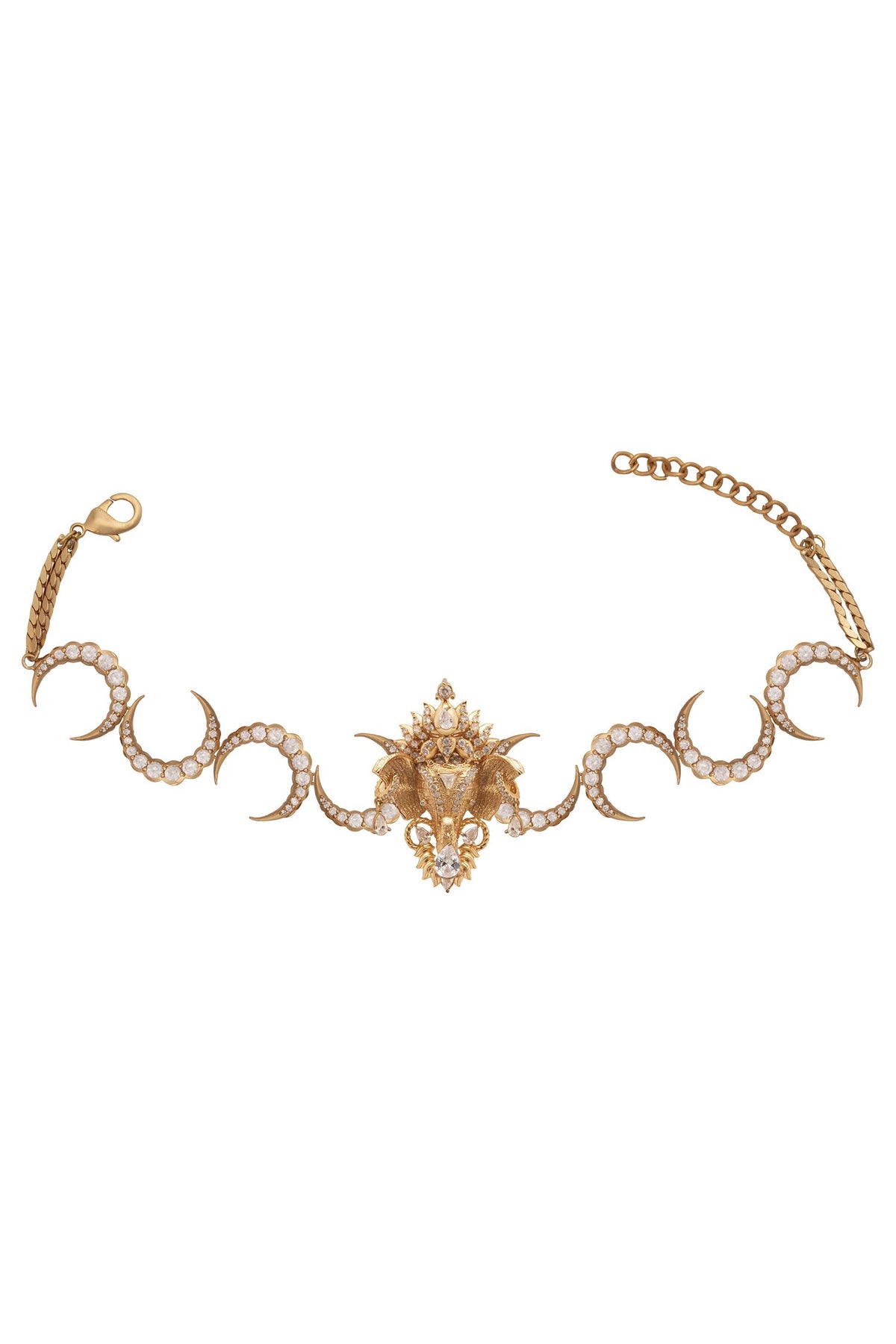 Crescent Moon Elephant Motif Choker 
