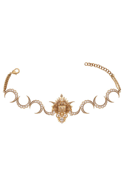 Crescent Moon Elephant Motif Choker 