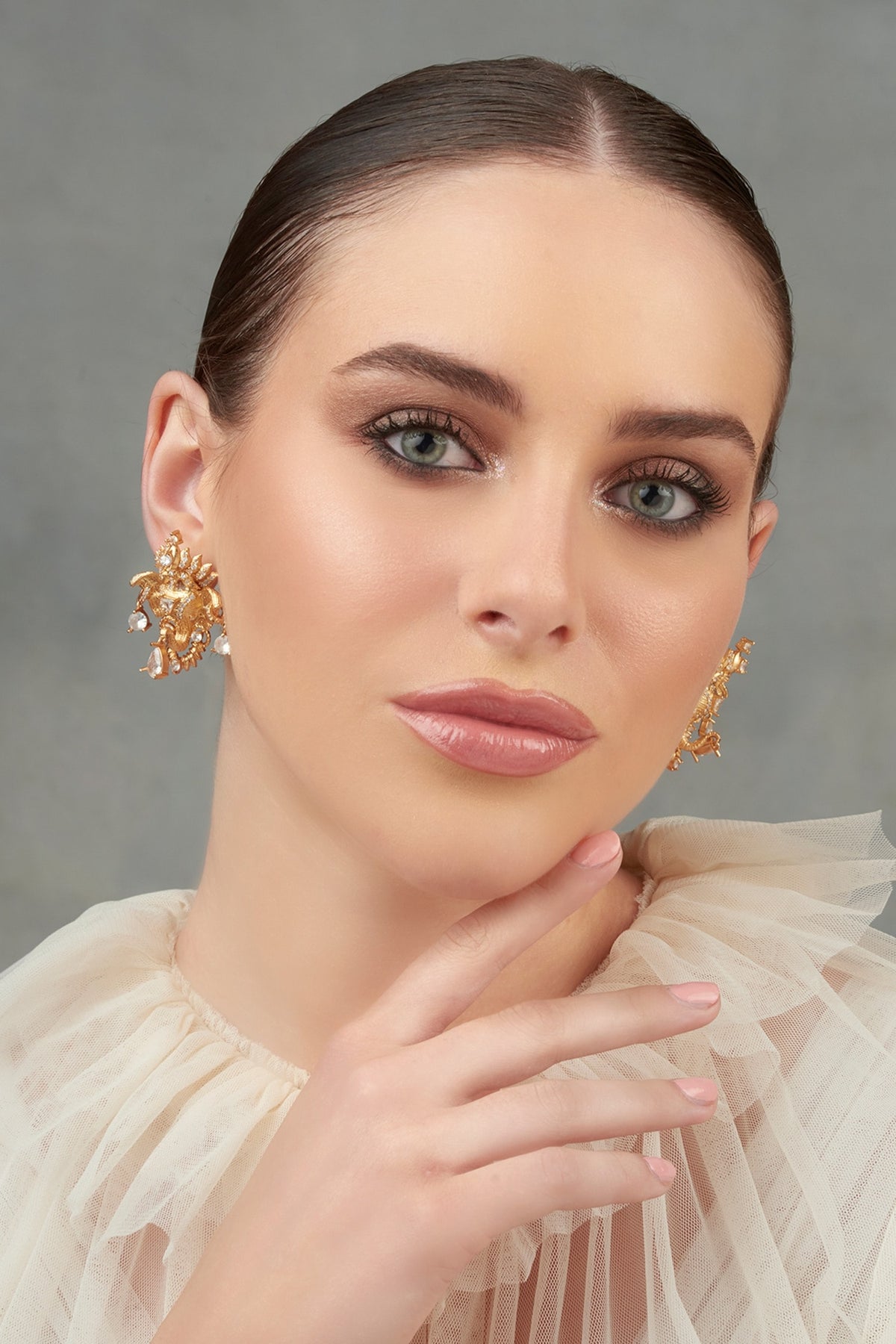 Handcrafted Elephant Motif Ear Studs 