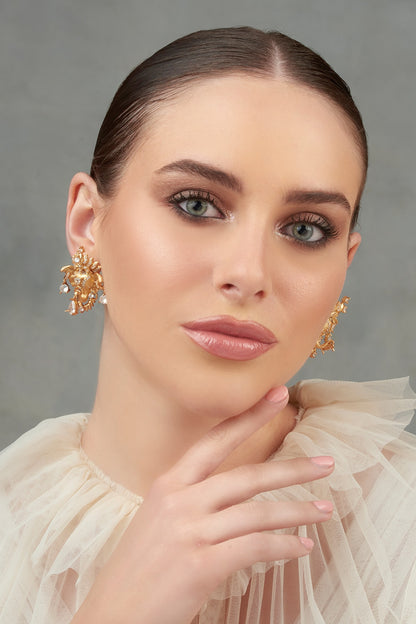 Handcrafted Elephant Motif Ear Studs 