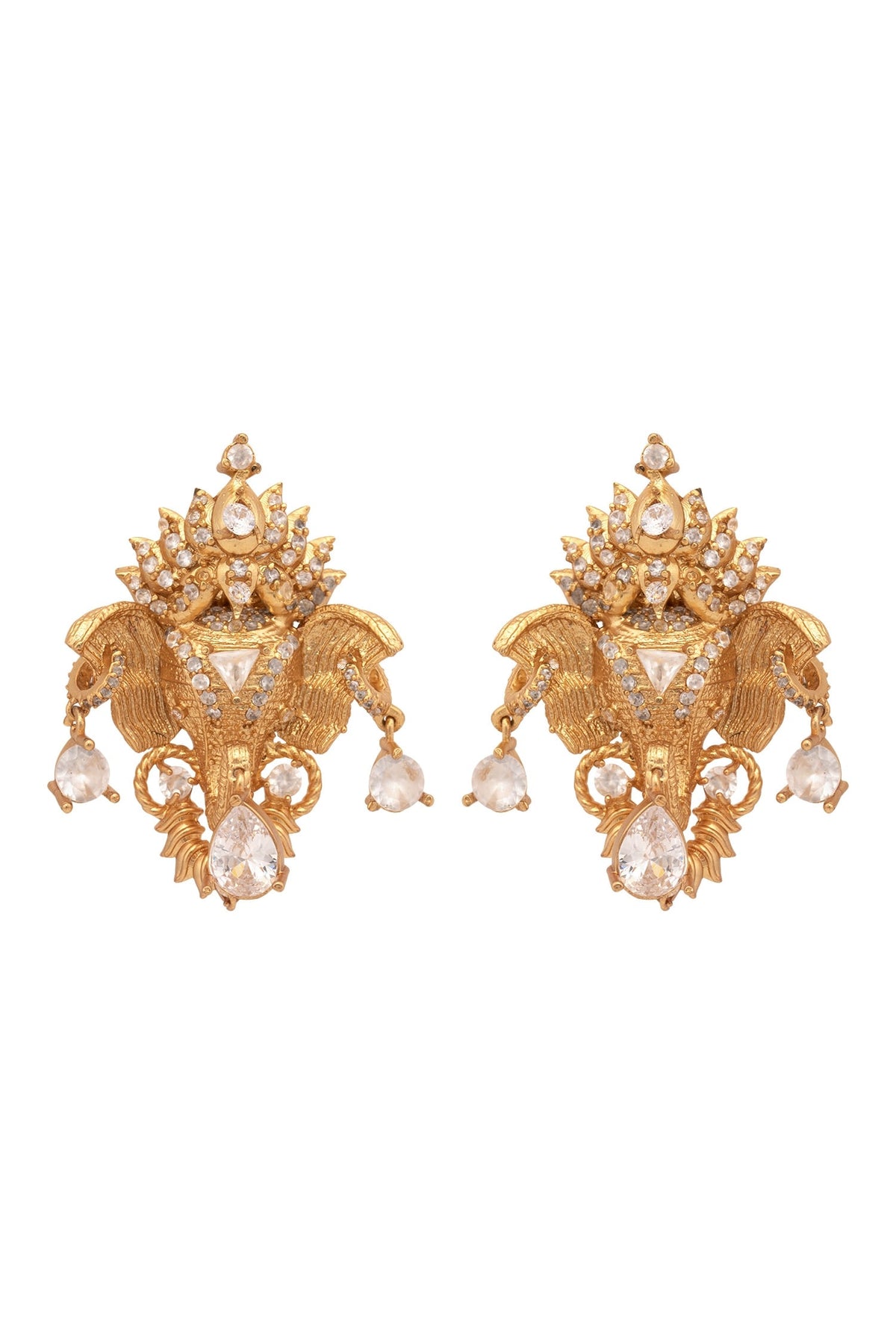 Handcrafted Elephant Motif Ear Studs 