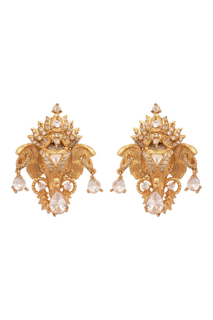 Handcrafted Elephant Motif Ear Studs 