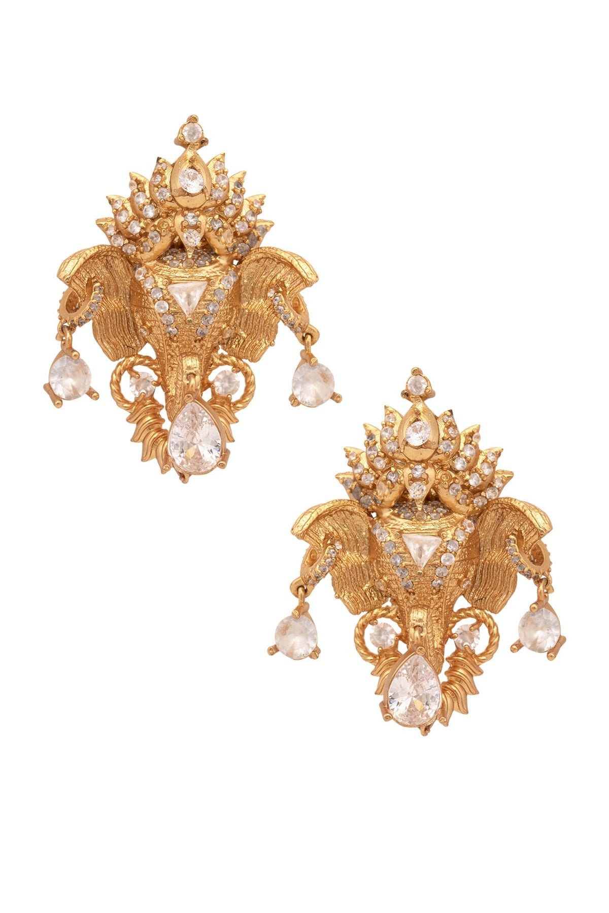 Handcrafted Elephant Motif Ear Studs 